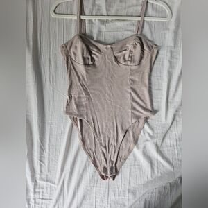 Forever 21 Ribbed Top in Beige